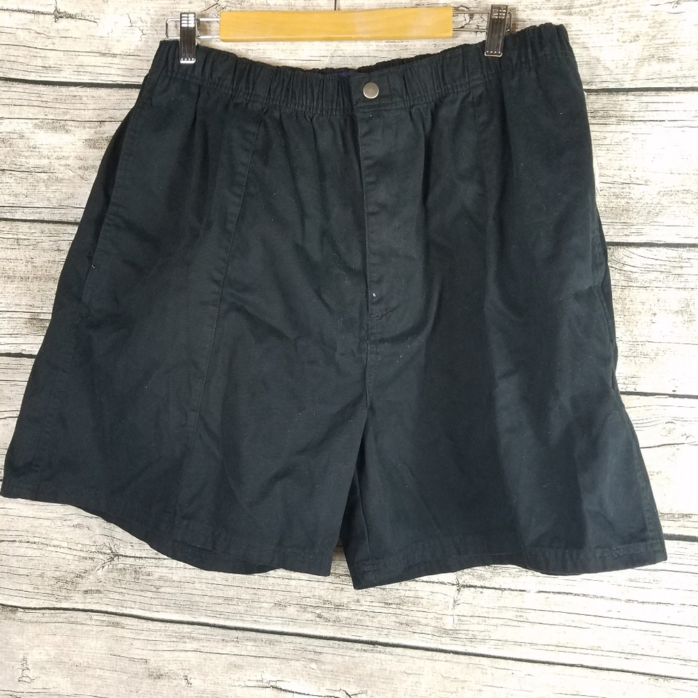 Cambridge Classics Black Elastic Waist Shorts Size XL.Waist approx: 16 inches